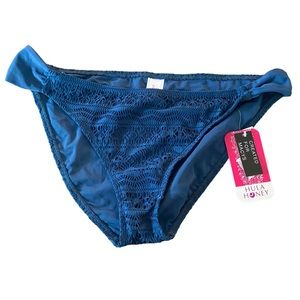 Hula Honey Bathing Suit Bottoms XL Blue Lace